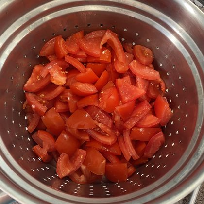 Tomates coupées en morceaux